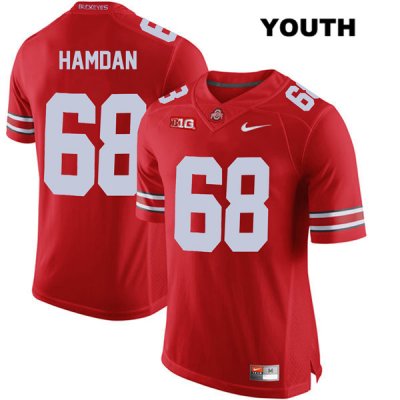 Youth NCAA Ohio State Buckeyes Zaid Hamdan #68 College Stitched Authentic Nike Red Football Jersey VA20J54CZ